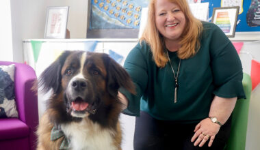Justice Minister meets therapy dog supporting young witnesses in Northern Ireland courts