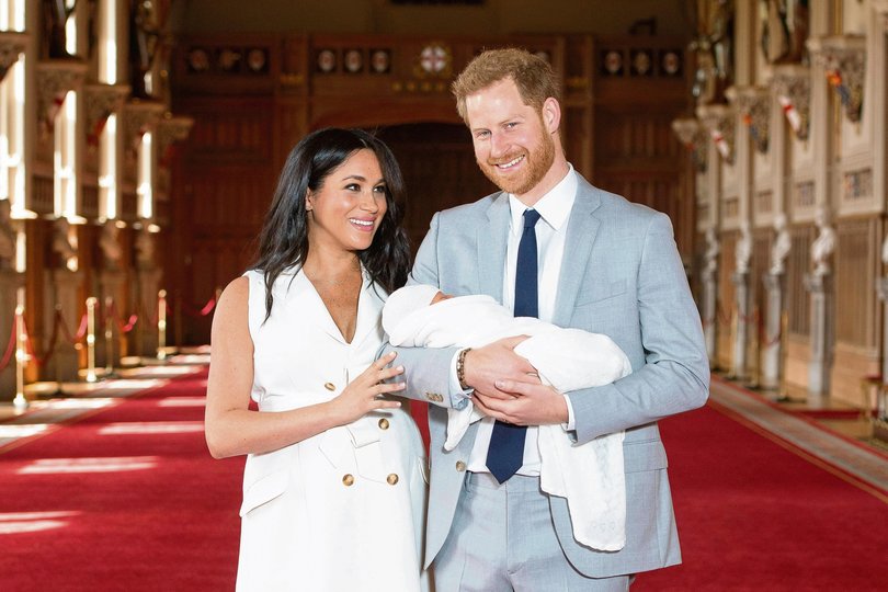 Prince Harry and Meghan during a photocall with newborn son, Archie.