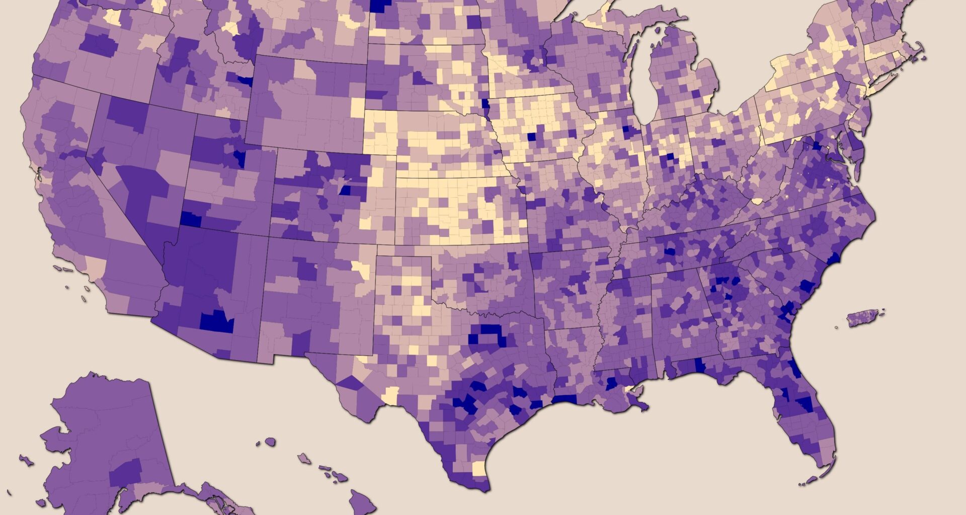 [OC] Median Decade of Construction for Housing Units in the US