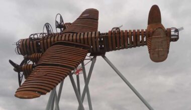A life-sized Lancaster Bomber has been unveiled in Lincolnshire, just off the A46. It is taller than the Angel of the North.