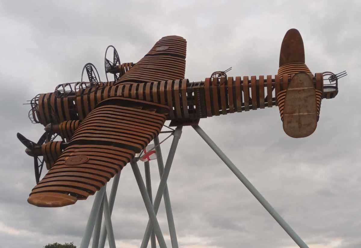 A life-sized Lancaster Bomber has been unveiled in Lincolnshire, just off the A46. It is taller than the Angel of the North.