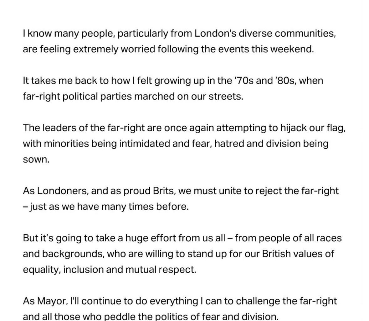 Our mayor speaking facts! We can’t sleepwalk back into the politics of hate.