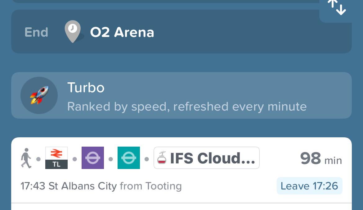 You know it’s bad when citymapper suggests the cable car