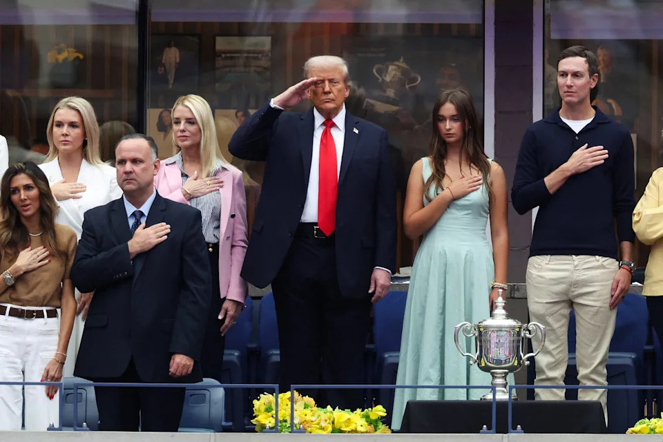 U.S. President Donald Trump attends U.S. Open men's tennis final in Flushing Meadows (Evelyn Hockstein / Reuters)