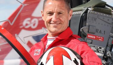 Red Arrows pilot Graeme Muscat prepares for his last performance