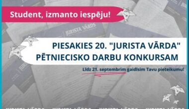 “Jurista Vārds” aicina jaunos tiesībniekus pieteikties ikgadējam konkursam! – Jurista Vārds