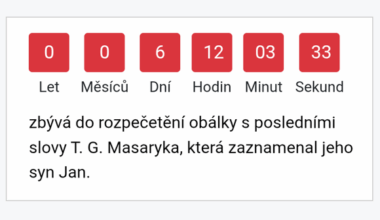 Na webu Národního archivu mají countdown na otevření Masarykova posledního dopisu