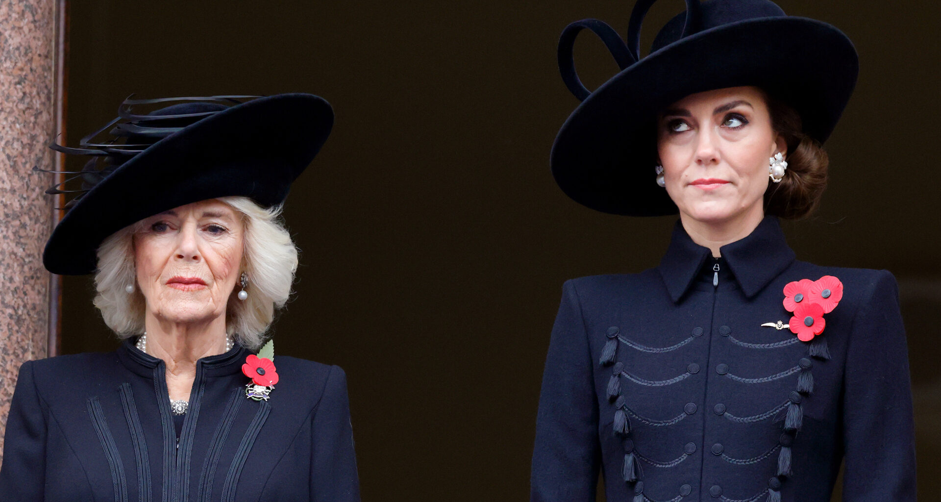 Queen Camilla and Kate Middleton wear black