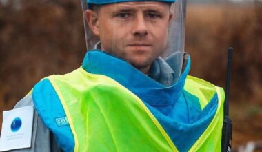 The deminer Oleksandr Turlukivskyi from Sievierodonetsk, he was killed by the Russian Iskander missile strike on a Danish Refugee Council demining mission in the Chernihiv Oblast. He was one of two Ukrainian aid workers killed. He leaves behind two children.