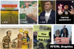 Screenshots from TikTok, Facebook, and Instagram accounts spreading false narratives in Moldova