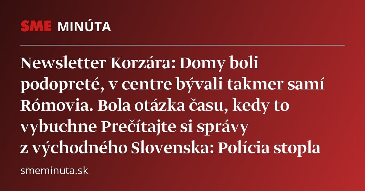 Newsletter Korzára: Prečítajte si správy z východného Slovenska