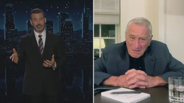 Jimmy Kimmel and Robert De Niro doing a skit on Jimmy Kimmel Live! show