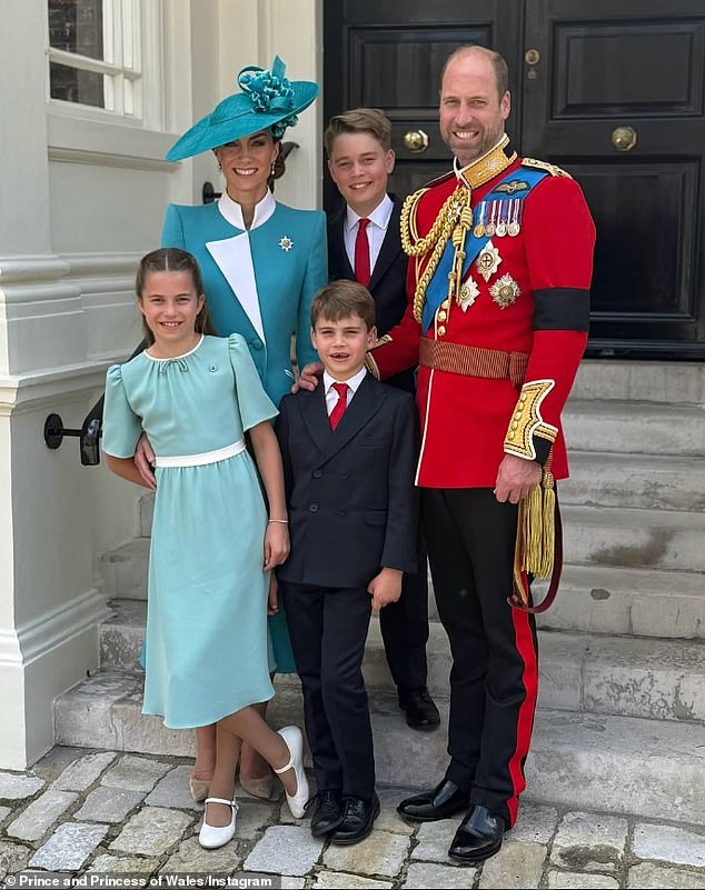 The Prince and Princess of Wales took their three children along to watch the filming of the forthcoming Harry Potter television series