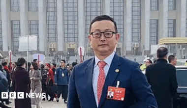 Yang Tengbo outside a CCP party gathering in Beijing at an unknown date