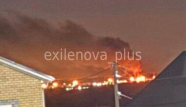The Ilsky oil refinery in russia is on fire after a Ukrainian drone strike