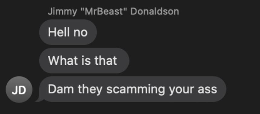The real Mr Beast confirmed the scam.