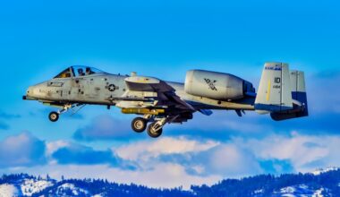 Idaho National Guard pilots land A-10 Thunderbolt IIs after a flight mission near Gowen Field on March 15, 2023 with the Boise foothills in the background. (U.S. National Guard photo by Master Sgt. Becky Vanshur)