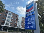 Prices at the Chevron gas station at MLK Blvd. and Fremont St. in Northeast Portland on Sept. 12, 2025.
