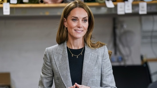 Kate Middleton's necklace with her kids and husband, Prince William's initials, caught the internet's attention. (AP)