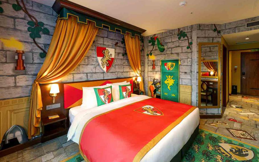 A room with a bed.