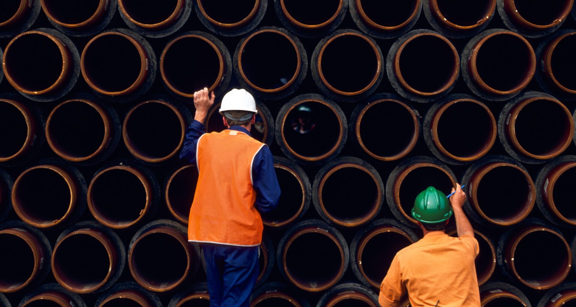 Workers checking gas pipes. The Botas deal includes the supply of 70 billion cubic metres of natural gas from US sources over the next 20 years