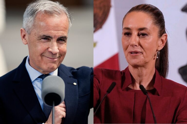 A composite photo of Canadian Prime Minister Mark Carney and the President of Mexico, Claudia Sheinbaum.
