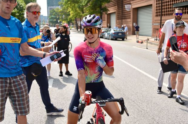 After a close finish Agnieszka Skalniak-Sojka of Canyon-SRAM zondacrypto is...