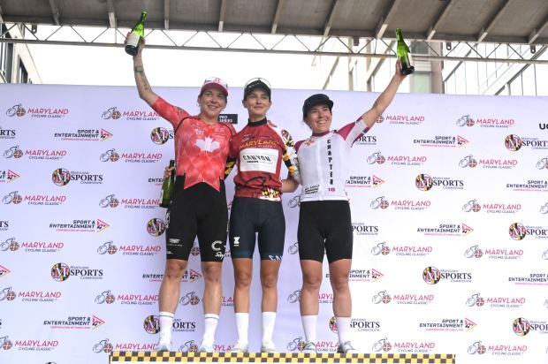 From left, Maryland Cycling Classic women’s race women’s second place...