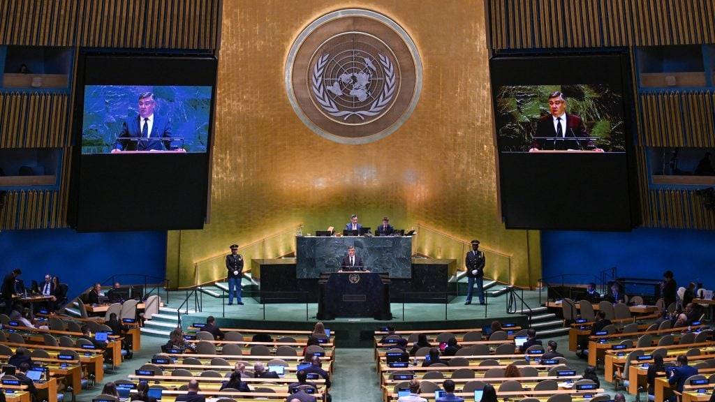 Croatian President Zoran Milanović addressed the 80th session of the United Nations General Assembly in New York 