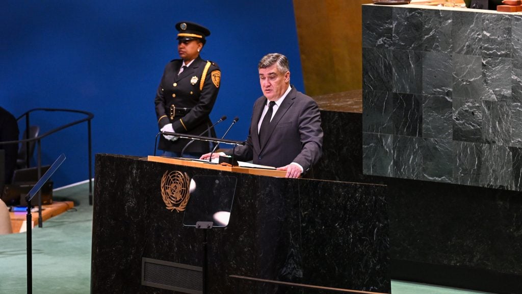 Croatian President Zoran Milanović addressed the 80th session of the United Nations General Assembly in New York 