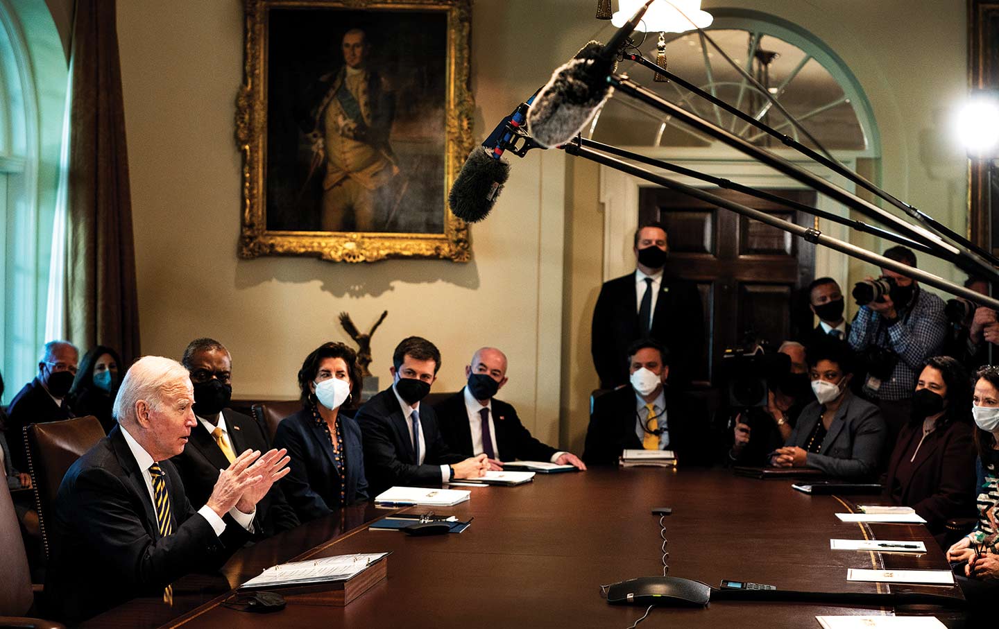 Joe Biden at a cabinet meeting in 2021.