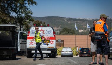 Officers on the scene of the terror attack at Kibbutz Tzuba on September 12, 2025. (Israel Police)