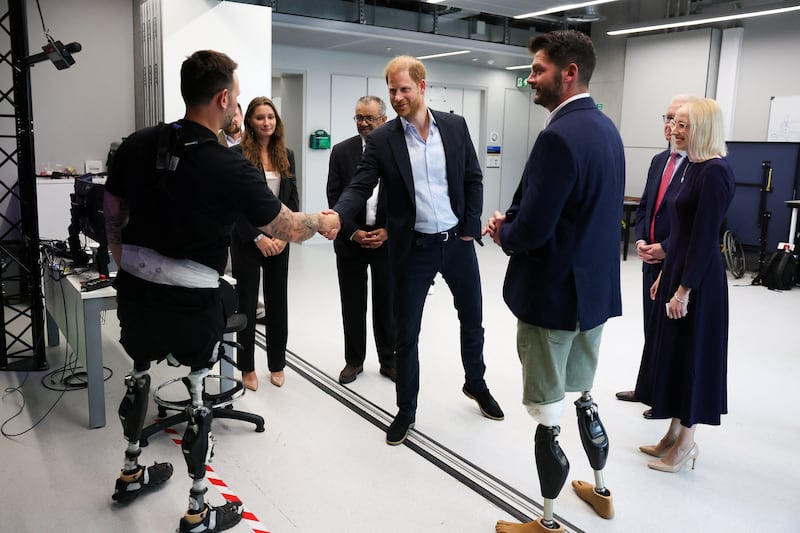 The Duke of Sussex departs following a visit to the Community Recording Studio in Nottingham, on Tuesday