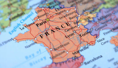 Map of France. Selective Focus.