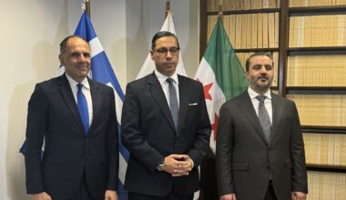 cover Kombos meets with Greek and Syrian foreign ministers in New York