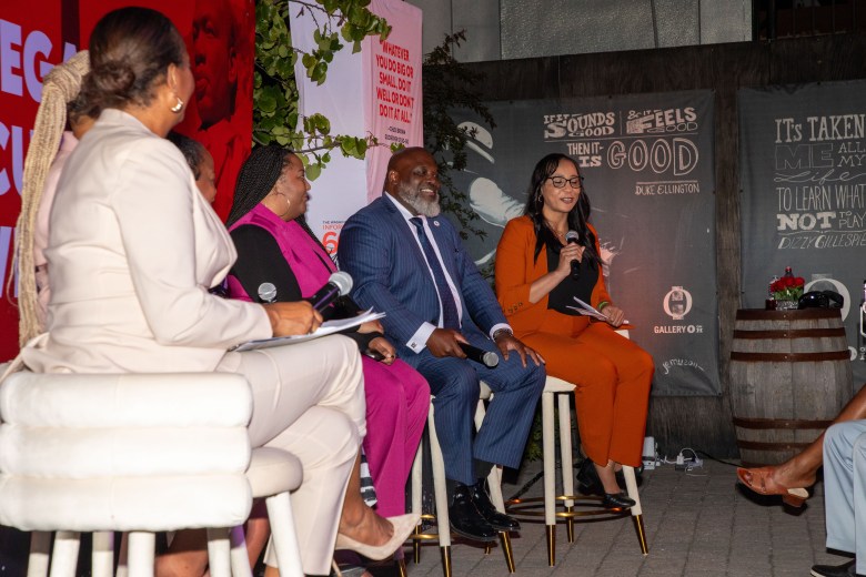 Panel of chamber leaders speaking during the Washington Informer Visual Legacy Exhibit forum.
