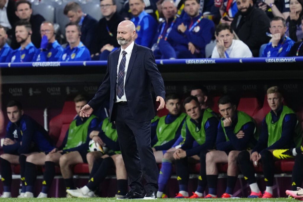 Steve Clarke on the touchline for Scotland