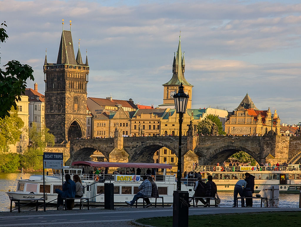 Boats On Vltava River In Prague