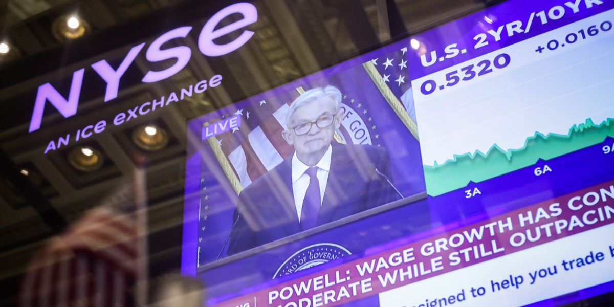 U.S. stocks are chipping away at Europe's outperformance, and Powell slipped in this dovish signal