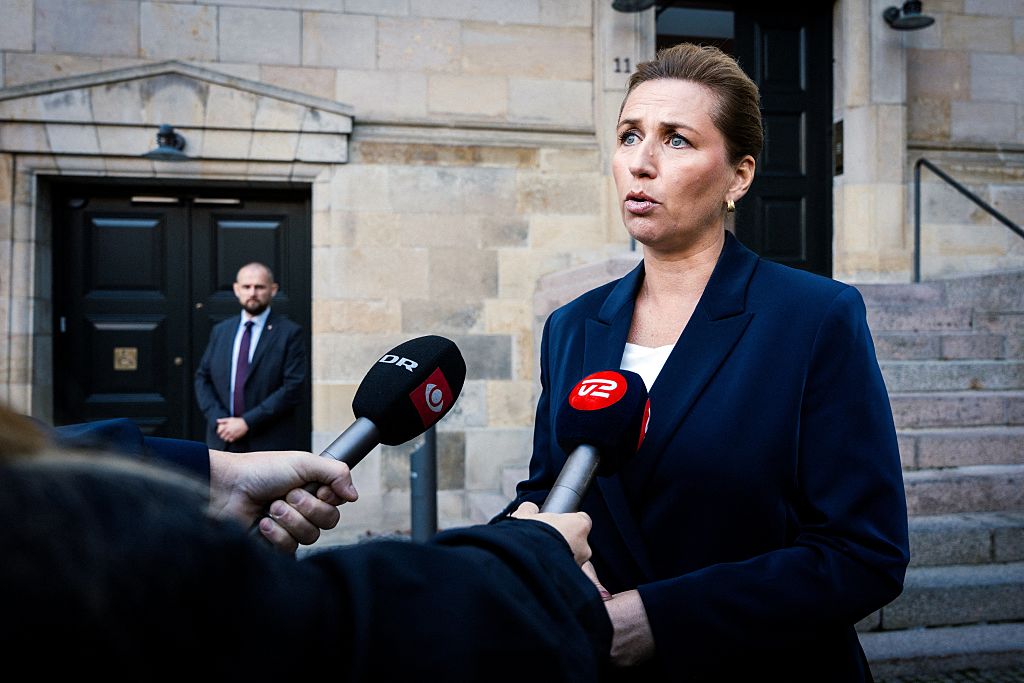 “The most serious attack on Danish critical infrastructure to date.” Prime Minister Mette Frederiksen speaking on drone activity at Copenhagen Airport on 23 September 2025 (Emil Nicolai Helms via Getty Images)