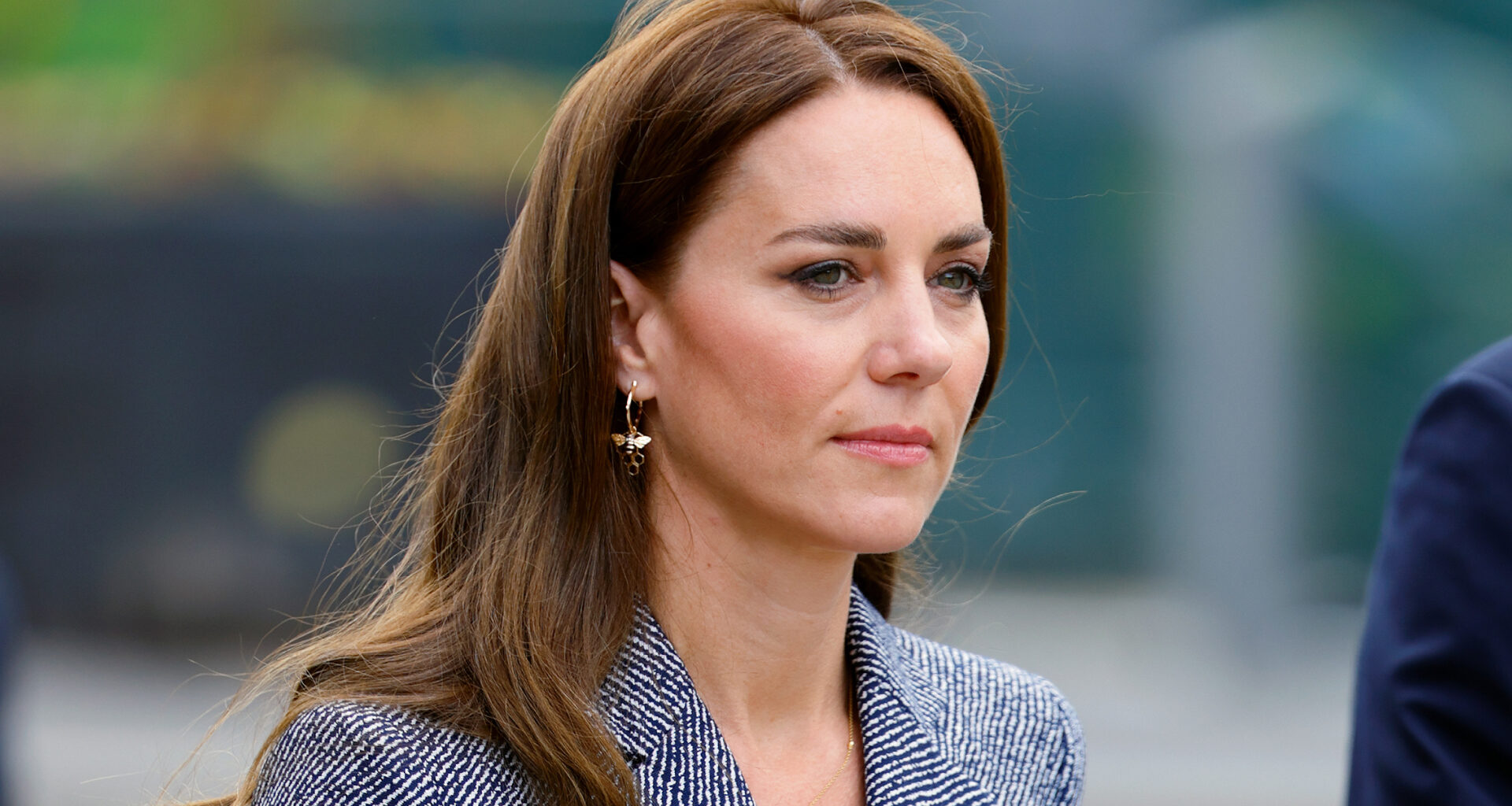 Kate Middleton wears a blue tweed coat dress