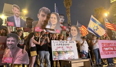 Demonstrators at U.S. Embassy in Tel Aviv call for peace