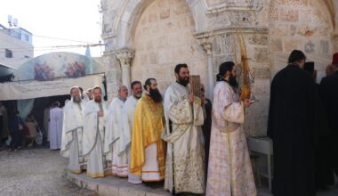 For most of the year, Jerusalem’s Ascension chapel is a mosque. On one feast day, Christian liturgies are celebrated.