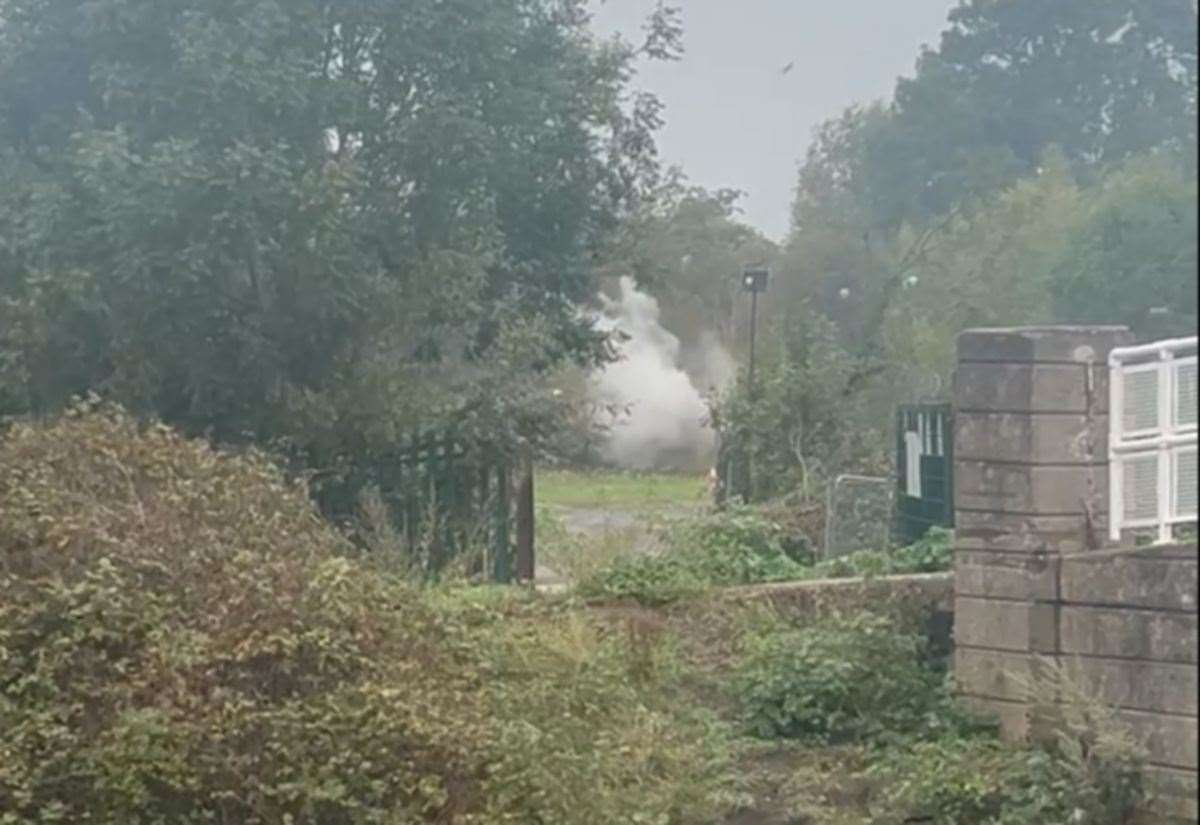 Controlled explosion takes place of unexploded Second World War bomb found off Mill Lane, Newark