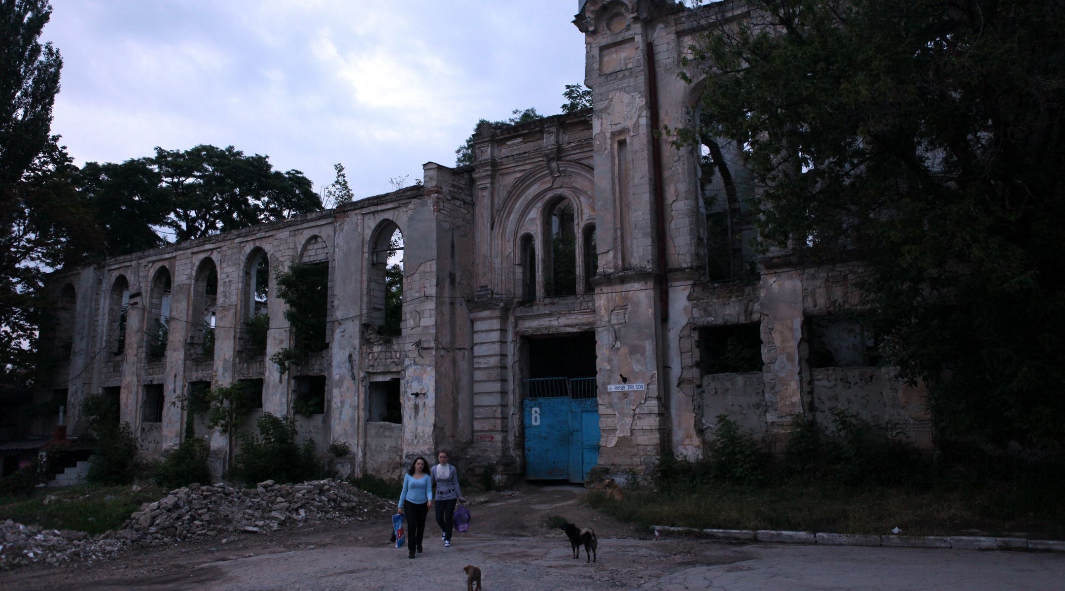 An old dilapidated synagogue in Chisinau, Moldova.