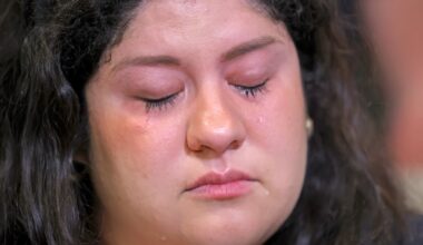 Leslie Perlera Gonzalez, wife of Edgar Hernan Elias Escobar, held a press conference about her husband's detention by ICE.