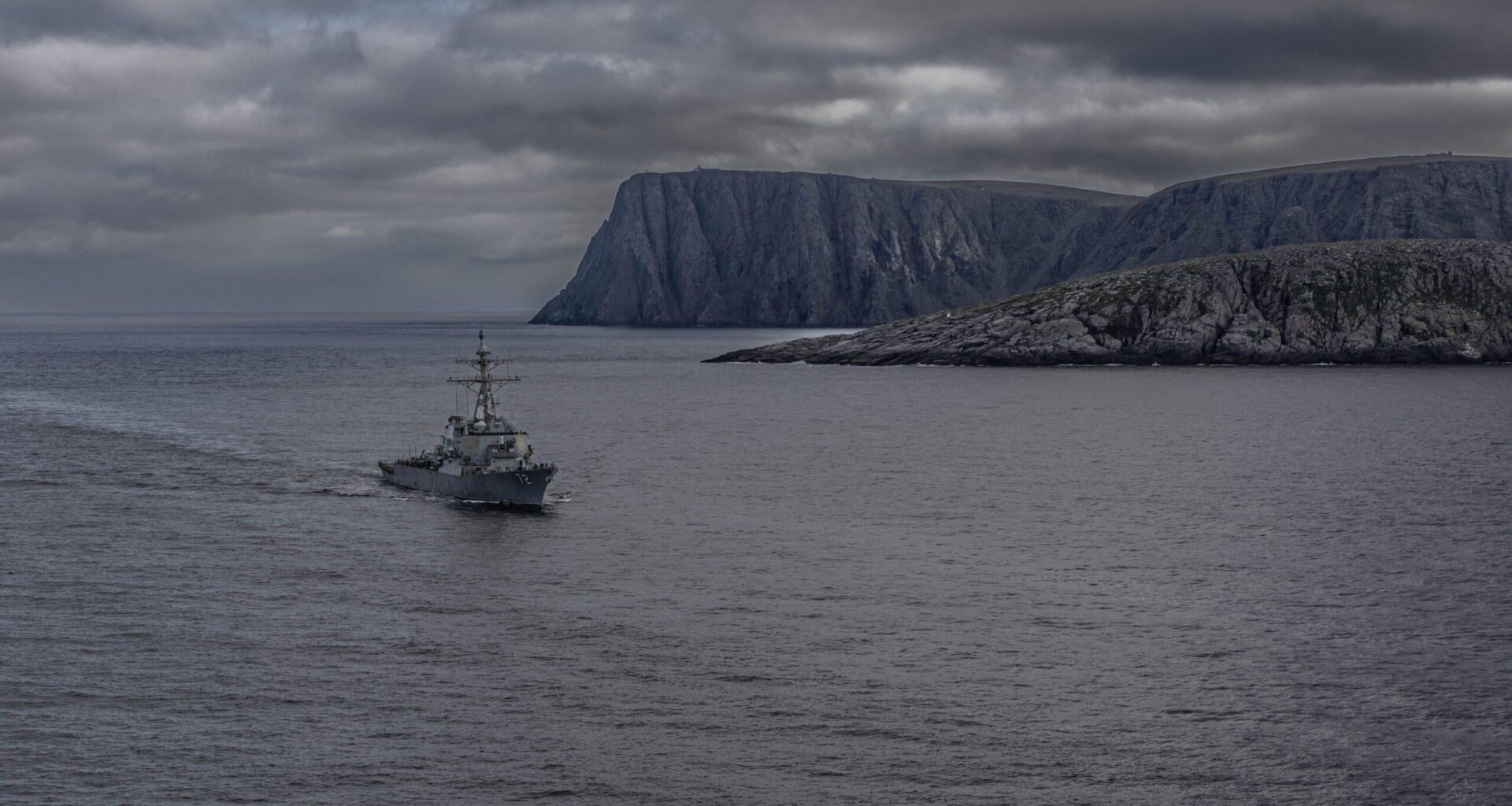 U.S. Navy Destroyers Patrol Arctic Waters In Norwegian Barents Sea Near Russian Maritime Border