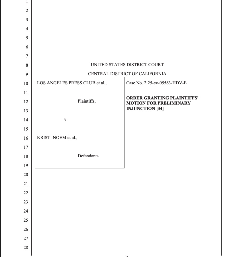 Federal Judge Protects Journalists Covering Immigration Raids