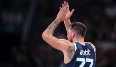 Luka Doncic Celebrates Slovenia Advancing To EuroBasket Quarterfinals