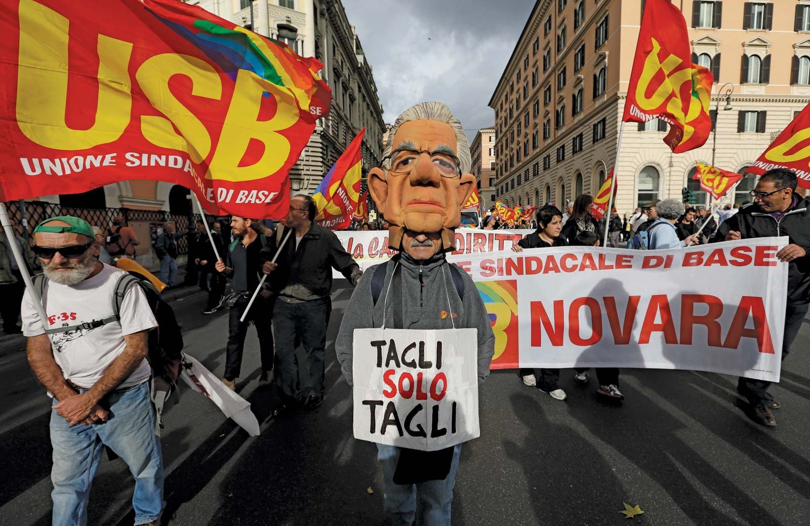 A protest in Rome during the euro-zone debt crisis